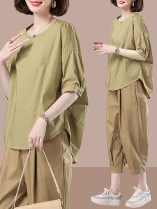 Summer Clothes Matching a Set of Fashion Womens Summer Suit Summer Womens Suit Fashionable Western Style Oversized Womens Clothing Plus Size Ladies