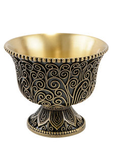 OSITE | Ornamental Water Bowl Golden Inlaid Copper Engraved Flower