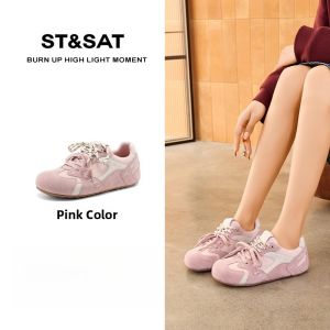 Comfortable Casual Deqin Shoes Saturday Brand Increased Height Flat Bottom Womens Footwear Fashionable Versatile Autumn New Style