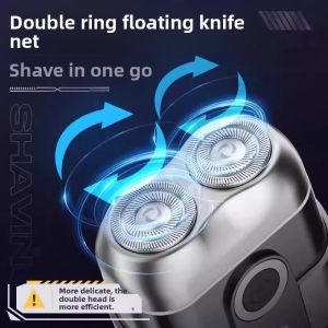 MONLEYTA | Portable Electric Shaver German Precision Small Cannon Mens Beard Trimmer Gift For Boyfriend Double Blade Stainless Steel