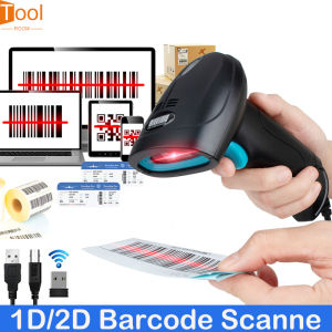 Handhel Barcode 1D/2D Bar Code Scanner Reader QR 2.4G Wireless &Wired USB Platform Plug and Play