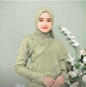Nagina Dress Gaun Baju Kondangan Lamaran Bridesmaid Pesta Tunangan Maternity Wanita Muslimah By LYF OFFICIAL