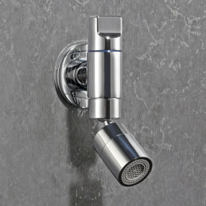 BANGPU | Gun Gray Full Copper Single Cold Wall-Mounted Swivel Faucet for Balcony Bathroom
