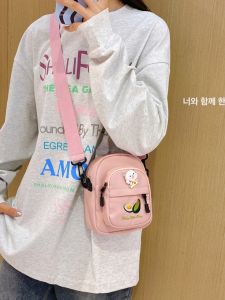 Canvas Mobile Phone Bag 2024 New Arrival Japanese and Korean Vitality Young Adult Cute Small Bag Easiest for Match Student Fresh Messenger Bag