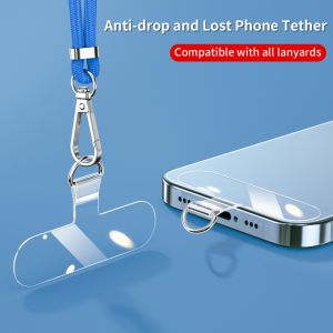 ZUZG 1PCS/4PCS Phone Lanyard Anti-lost Lanyard Strap Universal Metal Phone Tether Tab Metal Ring Clip Phone Lanyard Patch Phone Case Accessory
