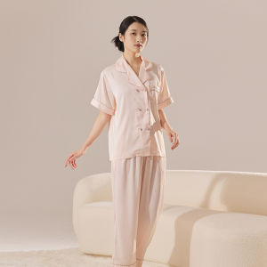 EMOOULI Embroidered Sleepwear Gift Box Luxury Sensation Home Comfort Womens Long Sleeve Nightgown Comfortable Elastic Waist Pants
