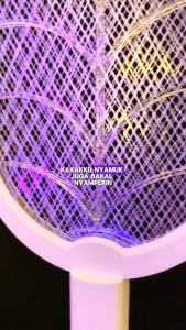 Raket Nyamuk insect killer 2in1 LED UV canggih Batre 1500mAh