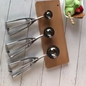 Classic Ice Cream Scooper Stainless Steel Ice Cream Scoop for Melon Baller Cupcake Muffin Meatball Watermelon and Fruits Cookie Dough Scooper with Ergonomic Trigger