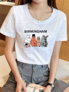 2024 ใหม่แฟชั่น SLIM FIT Cotton เสื้อยืดผู้หญิงสบายๆสไตล์แขนสั้นฤดูร้อนตู้เสื้อผ้า Essential