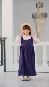 Pakaian anak perempuan overall anak perempuan dan iner bahan Crinkle dan rayon