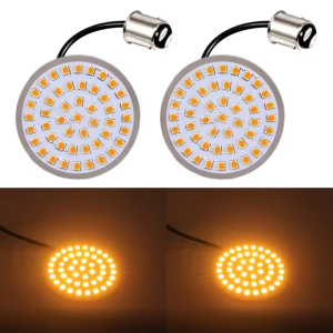 KEVANLY | 2 inch 1156 1157 LED Inserts Light Turn Signal Indicator Light Bullet Lamp for Harley Sportster Touring Electra Glide CVO Motor