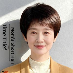 KEQIAO | Natural Thin Full Head Wig for Middle-aged and Elderly Women