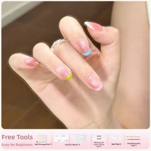 CHUBEISHI | Attractive Nude Handmade Medium Length Nail Tips Bow Design
