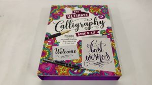 Calligraphy Book & Kit Gift Set with Calligraphy Pen 3 Nibs 6 Ink Cartridges & Book for Kids to Learn