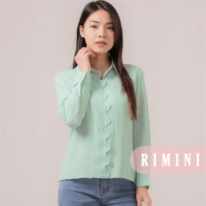RIMINI - Atasan Wanita Kemeja Formal Lengan Panjang Flowy XS-XL - Amyva Top 85682