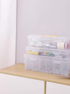 Transparent Handheld Toolbox Portable Large Capacity Thickened Plastic Hardware Tool Storage Box With Handle Tool Organizer Box