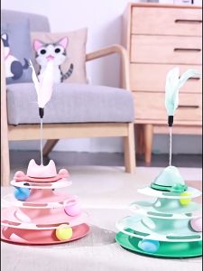 รางบอลแมว4ชั้น ของเล่น รางบอล4ชั้น ของเล่นน้องแมว