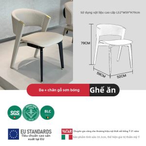 VATAR | Ghế Ăn Bữa Bằng Gỗ Đánh Bóng Kiểu Đơn Giản Ý Có Thêu