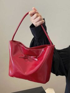 Red Wedding Bucket Bag Womens Fashion Summer Underarm Single Shoulder Bag Vintage Style High End Sensation Casual Handbag