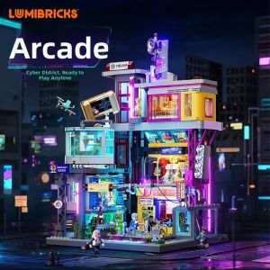 Lumibricks | Cyberpunk Game Center Street Scene Building Blocks Intellectual Puzzle Model