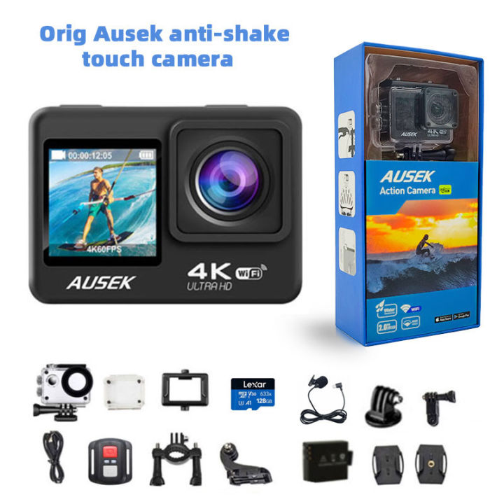 Ausek S60 AT-S60TR 4K60FPS Action Camera S60TR Ultra High Definition WiFi  Dual Screen 170° Wide Angle 30M Waterproof | Lazada PH