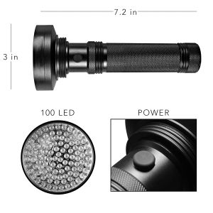 100LED 395nm UV Flashlight High Power Ultraviolet Torch Money Ore Pet Stains Invisible ink Scorpion Marker Fluorescent light