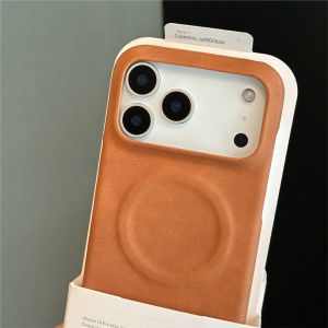 เคสโทรศัพท์หนังกลับหนังแกะสำหรับ iPhone 17 Air 16 15 14 13 12 Pro Max Plus รองรับ Magsafe ชาร์จแม่เหล็ก ฝาหลังแข็ง
