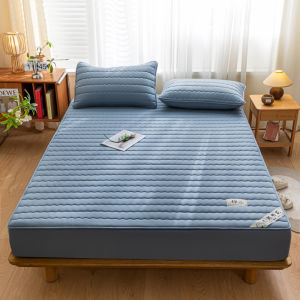 100% Cotton Fitted Sheet Quilted Mattress Protcetor Breathable Plain Color Mattress Cover and Bedspread 150*200 No Pillowcase