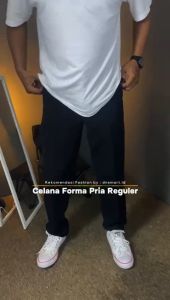 Celana formal pria reguler panjang bahan twiss teflon tebal size 27-38