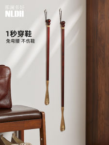 ไม้จับรองรองเท้าไม้ยาวคุณภาพสูง ไม่ต้องงอเข่า ช่วยสวมรองเท้า ใช้ในบ้าน ไม้จับรองเท้าแบบยาวสำหรับผู้หญิงตั้งครรภ์และผู้สูงอายุ