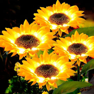 Solar Sunflower Outdoor Lawn Light Pathway Yard Wedding Holiday Garden Decoration Birthday Flowers Lamp 2025 Ramadan Decorations