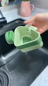 Plasic Hanging Sink Strainer Basket Kitchen Creative Detachable Dry and Wet Separation Easy Clean Filter Kitchen Accessories