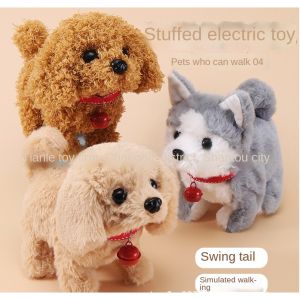 Electronic Stuffed Toy for Kid Stuffed Puppy Dog Toy Walking Barking Shacking Tail Dog Toy