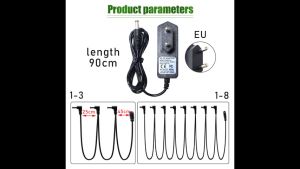 Adaptor Efek Gitar 8 Out 9v 1000 mah Regulated Bebas Noise Untuk Efek Super Stabil