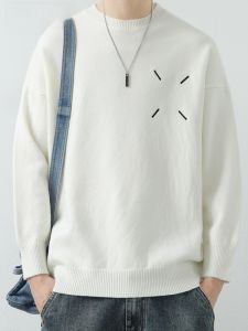 HENGYUANXIANG | Hengyuanxiang Mens Casual Basic Round Neck Knitwear Soft Comfortable Winter Fashion City Style Long Sleeve Geometric Pattern