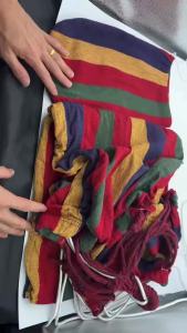 Double Hammock 2 Person Canvas Cotton Hammock with Tree Straps for Patio Garden Backyard Outdoor and Indoor (Red Blue)