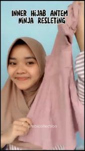 Inner Hijab Resleting Bahan Kaos Rayon Premium Inner Anti Tembem Ciput Ninja Premium - Arabi