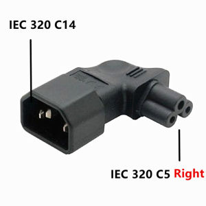IEC 320 C14 To C5 Power Adapter Left Right Angled 10A 250V 90 Degree Bend For Server UPS PDU Industrial Equipment Heavy Duty