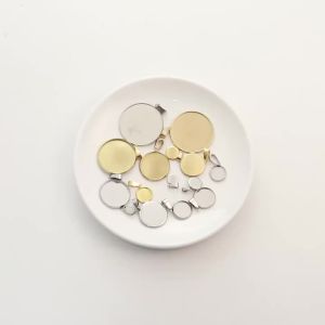 5-10pcs 6-30mm Stainless Steel Blank Cabochon Base Setting Round Tray Charms Pendant For DIY Jewelry Making Necklace Accessories