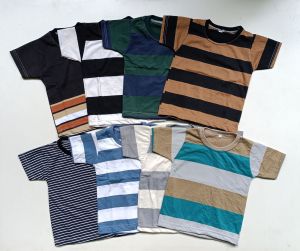 Paket Hemat 3 Pcs Kaos Salur Anak Usia 1-10 Tahun