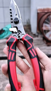 กรรไกรช่างไฟฟ้าสแตนเลสพร้อมฟังก์ชั่นประแจสำหรับสายเคเบิล ลวดเหล็ก ตัด ปอก จีบ เครื่องมือช่าง