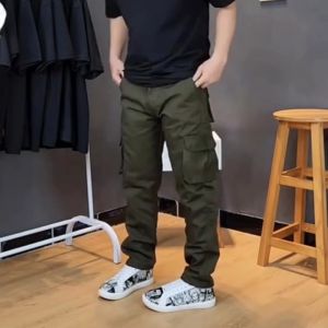 Dfs Celana Cargo Panjang PDL Slimfit Model Pria Canvas Premium - Abu Tua