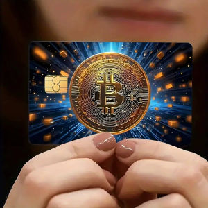 Gold Color For Coin Bitcoin Series Decorative Credit Card Skin Protection Card Stickers Creative Credit Debit Card Sticker Cover