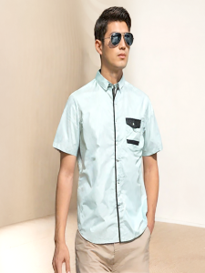 Rombel Summer Short Sleeve Casual Shirt Mens Half Sleeve Pure Cotton Versatile Handsome Shirt Breathable Moisture Wicking Regular Fit