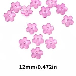 30 Chiếc 12mm Hạt Hoa Acrylic Đầy Màu Sắc Năm Cánh Hoa Hạt Rời Cho Phụ Kiện Quần Áo