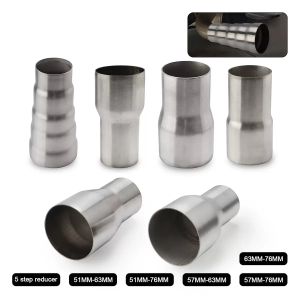 51/63/57/76mm Universal Stainless Steel Car Exhaust Reducer Connector Pipe Tube Adapter Exhaust Assembly Car Accessories