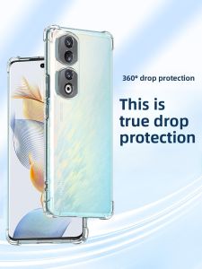 Henyou | Huawei Honor 90 Series Phone Case Silicone Transparent Anti-Fall Protection Full Lens Coverage Mens Womens Styles Shock Absorption