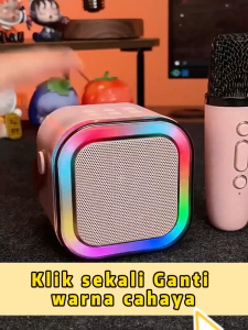 Mikrofon Speaker Wireless Portable – Mic + Speaker 2-in-1 Suara Kuat Cocok untuk Karaoke & Event