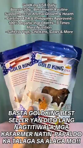 Goldking USA 250G Animal Growth Booster Multivitamin Feed Supplement for Pigs Chickens Ducks Cattle & Goats – Weight Gain Immunity & Better Feed Nutrition
