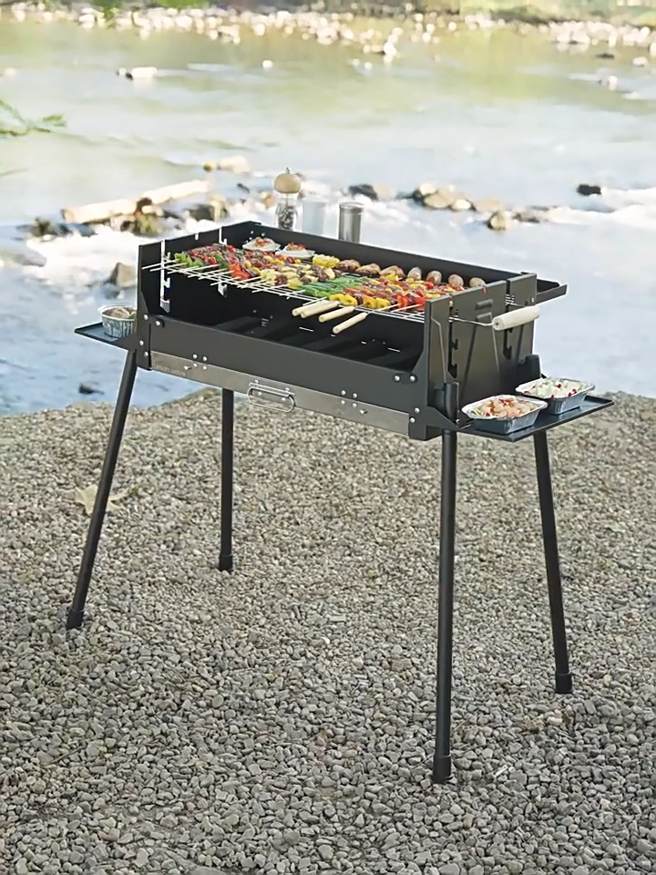 3-5 person stainless steel grill foldable portable charcoal grill home camping barbecue grill barbecue grill